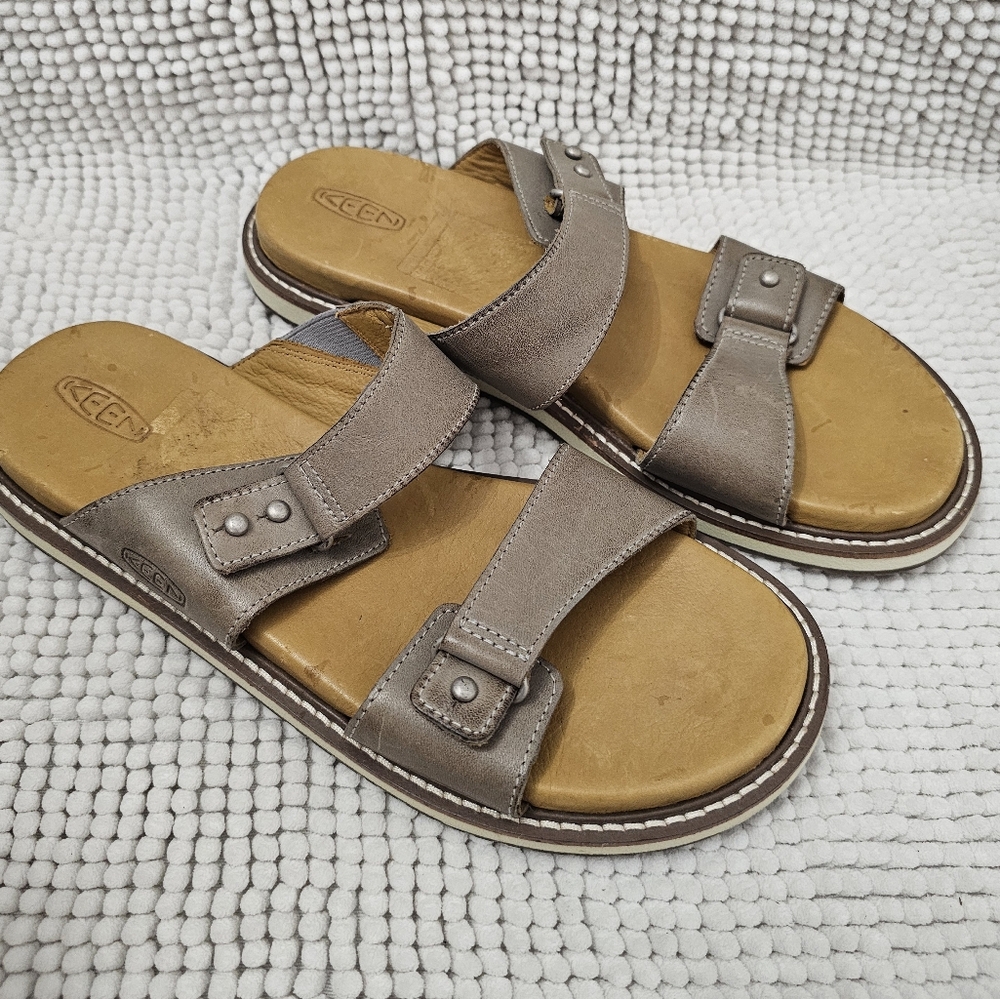 Keen Women's Taupe Brown Two-Strap Slide Sandals